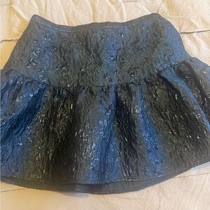 Avec Les Filles Black Textured Mini Skirt